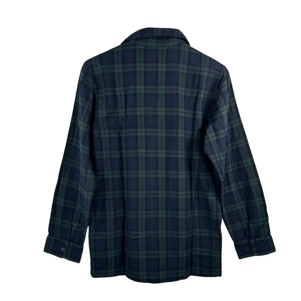 J.Crew Flannel preppy plaid‎ Pajama top hunter green 90s sz XS